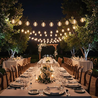 RTTY Outdoor LED String Lights 100 FT Patio Light with 52 Shatterproof G40 Vintage Edison Bulbs, Outside Hanging Globe Lighting Waterproof for Porch, Deck, Garden, Backyard, Balcony, 2700K Dimmable