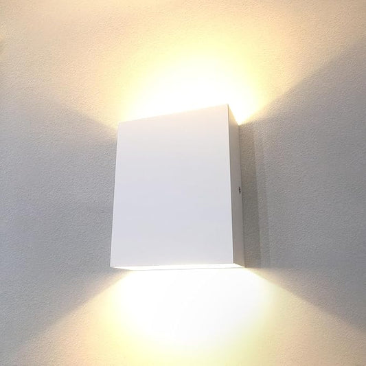 KICAAO LED Wall Sconces 4 Pack, 12W Modern Wall Lamp, White Up Down Wall Mount Lights for Living Room Hallway Bedroom Decor, Hardwired Aluminum Wall lamp
