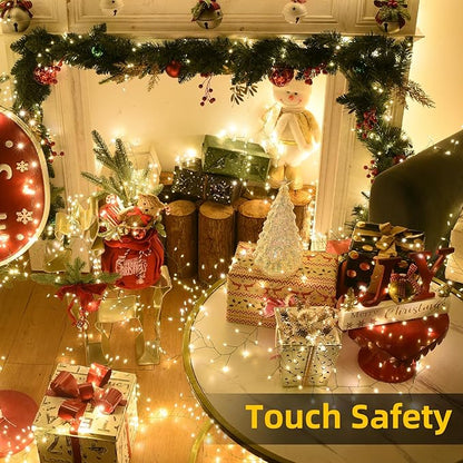 Fairy Lights Plug in 195Ft 3000LED Warm Christmas Garland Lights with Timer Remote Waterproof Firecracker Twinkle Cluster String Light for Bedroom Wreath Party Wreath Tree Decor Green Wire