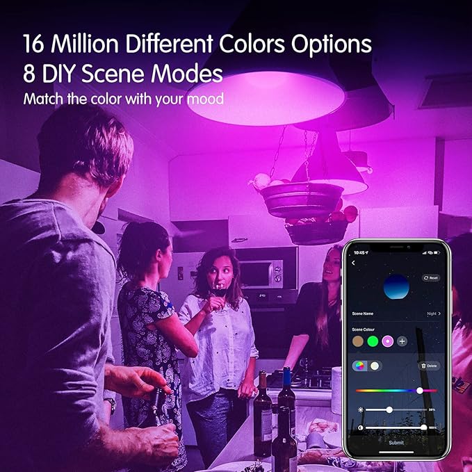 DAYBETTER Smart Light Bulbs, Alexa Light Bulb, WiFi Color Changing Light Bulb, Smart Bulbs that Work with Alexa & Google Home, Music Sync LED Light Bulb, A19 E26 9W 810LM Smart Home Lighting, 2 Pack