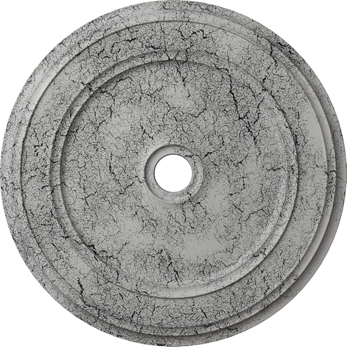 Ekena Millwork CM41CLUWC Classic Ceiling Medallion, 41 1/8"OD x 4"ID x 2 1/8"P, Hand-Painted Ultra Pure White Crackle