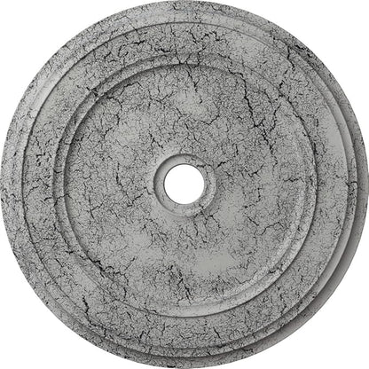 Ekena Millwork CM41CLUWC Classic Ceiling Medallion, 41 1/8"OD x 4"ID x 2 1/8"P, Hand-Painted Ultra Pure White Crackle