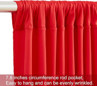8 Panels Red Backdrop Curtains for Wedding Party Wrinkle Free Backdrops Curtain Drapes Fabric Decorations Photo Back Drop Cloth for Baby Shower Photography Stage Reception 40ft(W) x 12ft(H)