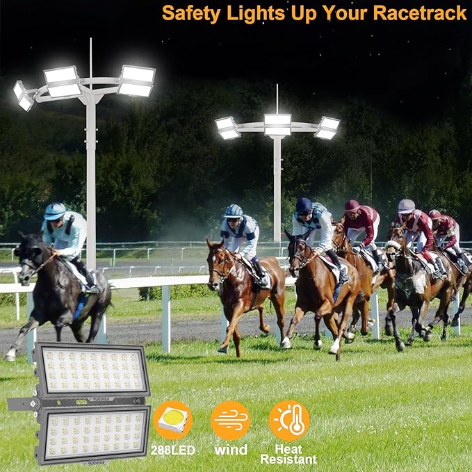 LED Flood Light Outdoor, Led Stadium Lights Super Bright Security Lights 200W, 26000Lumen, Surge 6KV, Adjustable Bracket, IP67 Waterproof, 6500K Daylight White