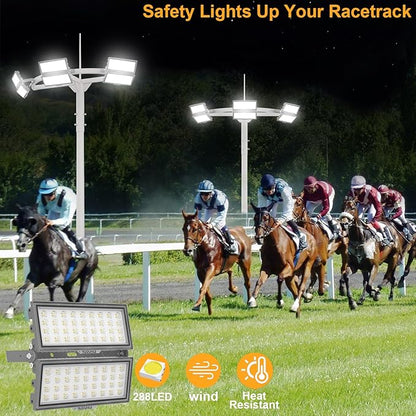 LED Flood Light Outdoor, Led Stadium Lights Super Bright Security Lights 200W, 26000Lumen, Surge 6KV, Adjustable Bracket, IP67 Waterproof, 6500K Daylight White