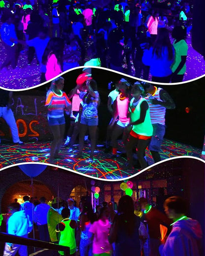 3 Pack 42W LED Black Light Bar, Blacklight Flood Light with Plug & Switch & 5.9ft Power Cord, Each Light Up 24x24ft Area, for Glow Fluorescent Party Bedroom Game Room Body Paint Stage