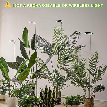 yadoker Plant Grow Light,LED Growing Light Full Spectrum for Indoor Plants,Aluminum Black Plant Lights,Height Adjustable, Automatic Timer, 5V Low Safe Voltage