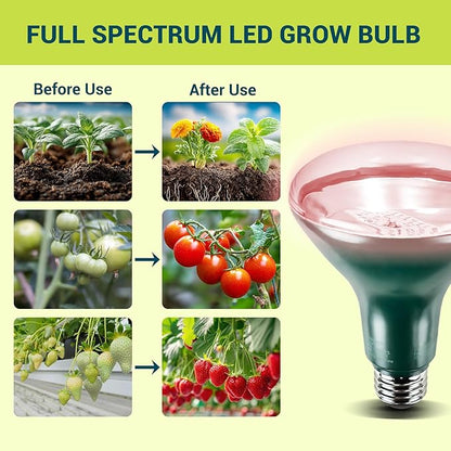 GT-Lite LED Plant Grow Light Bulbs Full Spectrum with 12.85 PPF,E26 Base,Grow Light for Indoor Plants