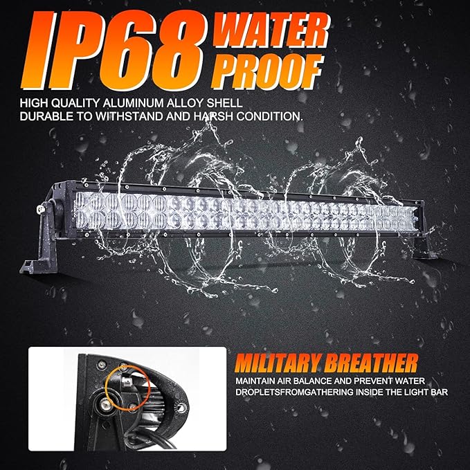 Auxbeam 42" LED Light Bar 240W Spot Flood Combo Off Road Lights Driving Lights LED Work Lights 5D Lens with Wiring Harness for Car SUV UTV ATV Pickup Truck