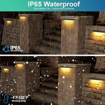 8-Packs 5W 12 Inch LED Hardscape Paver Lighting,12V AC/DC Low Voltage Retaining Wall Lights,LED Landscape Lighting,2700K Soft White Outdoor Step Light,50,000 Hours Lifespan