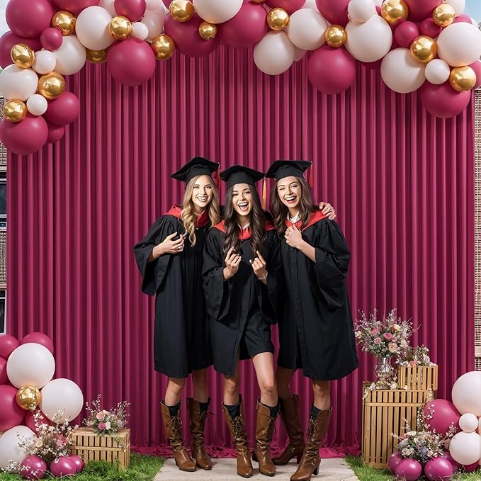 20ft x 10ft Burgundy Backdrop Curtain for Parties Wedding Maroon Wrinkle Free Backdrop Drapes Panels for Birthday Party Bridal Shower Photo Photography Polyester Fabric Background Decoration