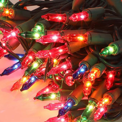 3 Sets Christmas Lights, 150 Count 33 FT Each Mini String Lights, Green Wire Fairy Lights, 120V UL Certified Connectable Xmas Tree Light for Holiday Winter Patio Party Outdoor Decoration, Multicolor