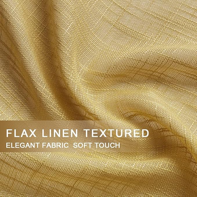 Mustard Yellow Kitchen Curtains Retro Vintage 70s Rod Pocket Small Semi Sheer Honey Gold Short Curtains for Bedroom 2 Panels Set Bathroom Decor Living Room Bay Windows Decorations 36 Inch Length