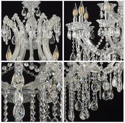 Large Luxurious Crystal Chandeliers Transparent 19 Lights,Modern K9 Crystal Chandelier Light Fixture for Living Room, Kitchen, Dinning Room, Foyer stairwell (19 Lights 2-Tier)