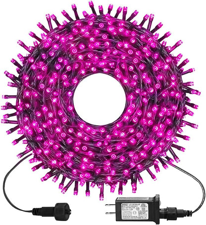 kemooie 300 LED Pink Valentine's Day Lights, 99 FT Connectable 8 Twinkle Modes String Lights with Memory Function, Waterproof Fairy Light for Outdoor Indoor Wedding Party Valentine's Day Decoration