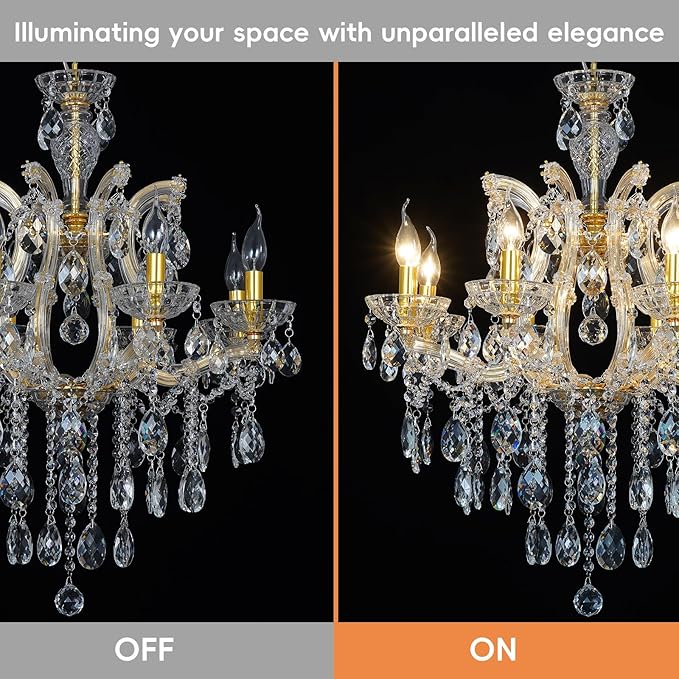 Modern Gold Chandelier Maria Theresa Crystal Chandelier 8 Lights Luxury Top K9 Crystal Chandelier Lighting Fixture for Dining Room, Bedroom, Living Room, Kitchen Island, Foyer
