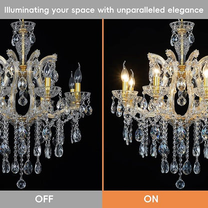 Modern Gold Chandelier Maria Theresa Crystal Chandelier 8 Lights Luxury Top K9 Crystal Chandelier Lighting Fixture for Dining Room, Bedroom, Living Room, Kitchen Island, Foyer