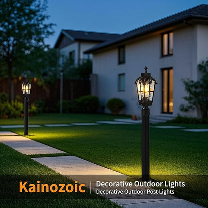 Motion Sensor Outdoor Post Lights Waterproof Dawn to Dusk Sensor Post Light Fixture Outdoor Anti-Rust Waterproof Exterior Lamp Post Lighting for Front Door Yard Pathway Driveway Fence