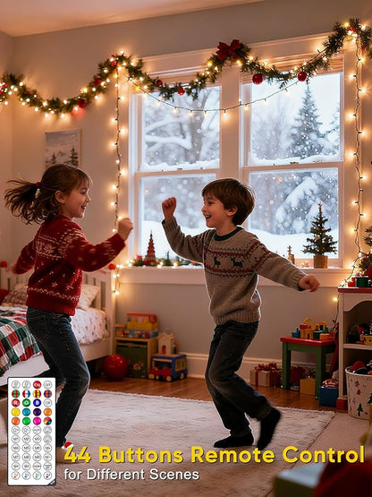 Guhope Smart Color Changing Christmas Lights, 132FT 400 LED RGB Christmas String Lights with App & Remote Control, Waterproof Christmas Tree Lights for Outdoor Indoor Party Decor