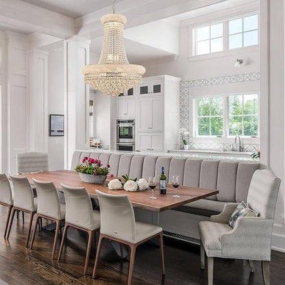 14 Lights Chrome Finish Empire Crystal Chandelier Lighting for Living Room Foyer Dining Room Hallway Entryway (Dia 24'')