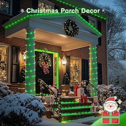 JMEXSUSS 2 * 200 LED Green Solar Rope Lights, 66ft IP 65 Waterproof Solar String Light Outdoor, 8 Modes Christmas Lights for Camp Trampoline Ladder Slide Tent