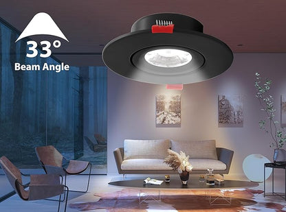DGC 4-inch Black Selectable Canless Adjustable Gimbal LED Recessed Downlight (DGC43120SRDBK)