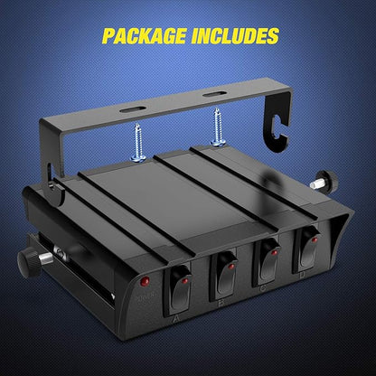 Nilight 4 Gang Rocker Switch Box SPST Toggle Panel 12V 24V 20A 40Amp Max for Automotive Cars Vehicles Boats RVs Campers SUVs