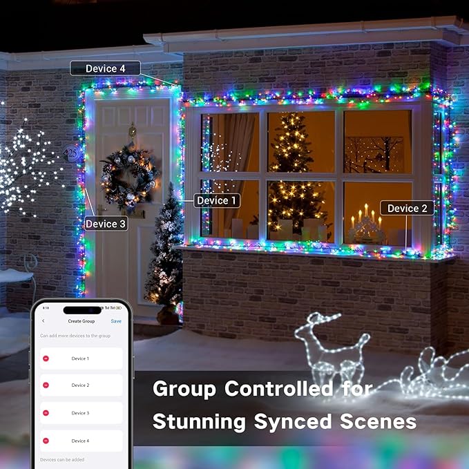 Brizled Smart Cluster Christmas Lights, 19.68FT 200 LED WiFi Cluster Fairy Lights, App Controlled RGB Color Changing Christmas Lights Works with Alexa Google Home for Holiday Xmas Party Indoor Outdoor