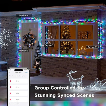 Brizled Smart Cluster Christmas Lights, 19.68FT 200 LED WiFi Cluster Fairy Lights, App Controlled RGB Color Changing Christmas Lights Works with Alexa Google Home for Holiday Xmas Party Indoor Outdoor