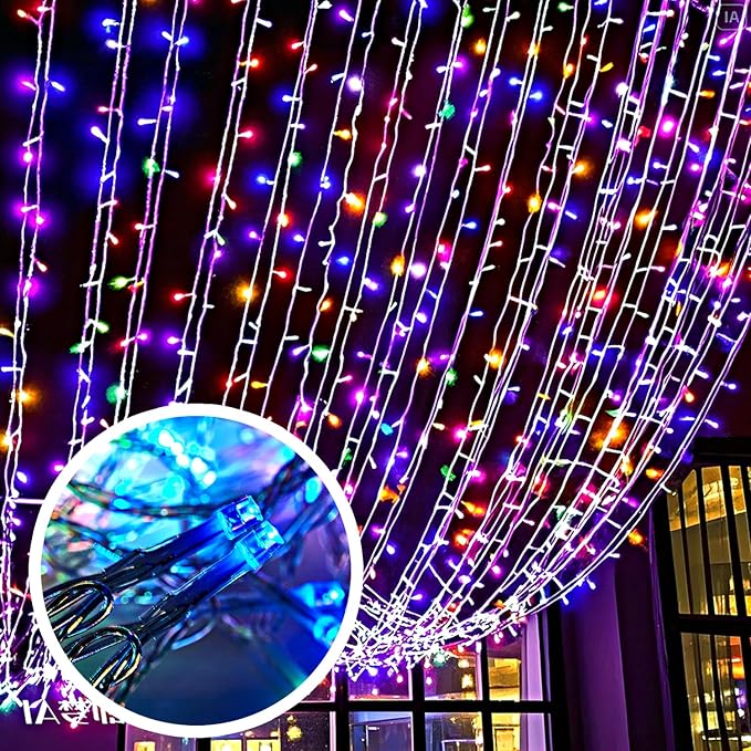 Etinga 200 LED String Lights 66ft Multicolor, Plug in Fairy Lights with 8 Modes, Indoor Outdoor Christmas Lights for Tree Bedroom Patio Yard Holiday Party Decor (Multicolor, 200 LED 66ft)