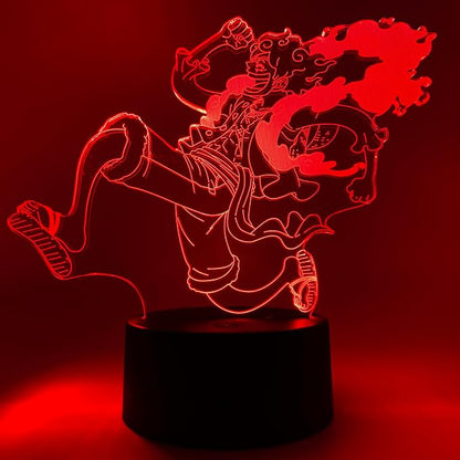 Otaku Lamps Luffy GEAR5 Moon One Piece – Anime Lamp Figure Night Light, 16 Color RGB LED – 3D Anime Room Décor Gift for Otaku