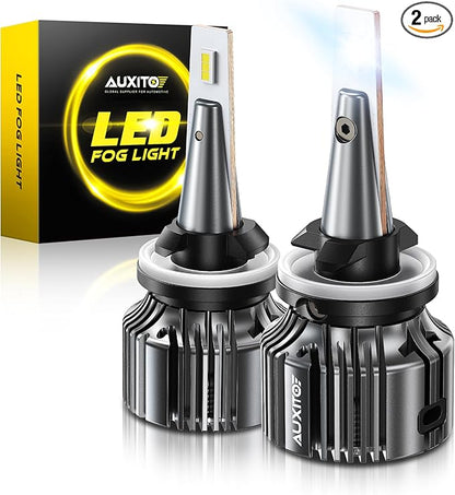 AUXITO 881 889 886 894 862 896 898 LED Fog Light Bulbs 18000LM, 1000% Brighter 6500K H27 Fog Lights, 1:1 OEM Replacement for Cars Trucks SUVs, 3-Minute Installation, IP68 Waterproof, Pack of 2