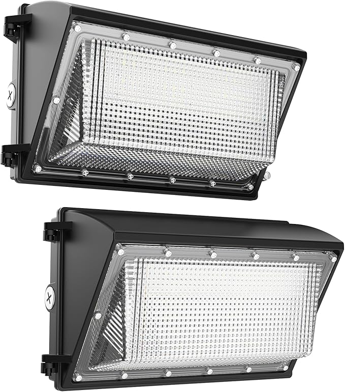 LED Wall Pack Light 120W, 18000LM 5000K Daylight, Outdoor Lighting with Dusk-to-Dawn Photocell, LED Wall Pack for Parking Lot, Warehouse, Yard, ETL Listed (120W - 2P)