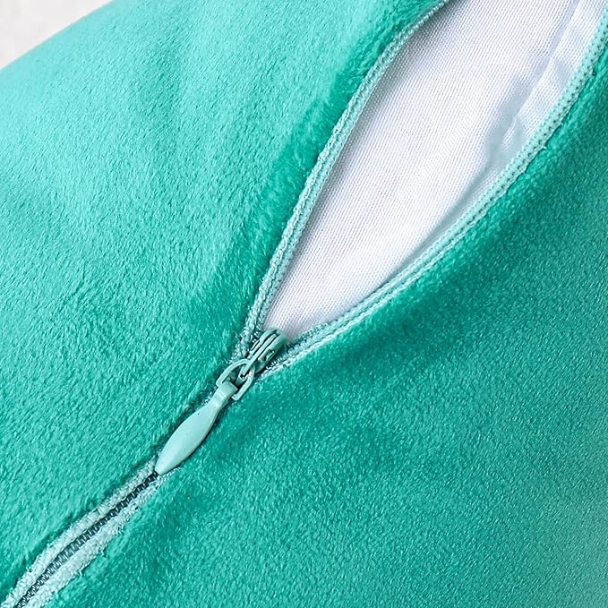 NiNi ALL Decorative Throw Pillow Covers Velvet 28x28 Inch Pack of 2 Aqua Green Cushion Covers Soft for Couch Sofa Bedroom Living Room Outdoor