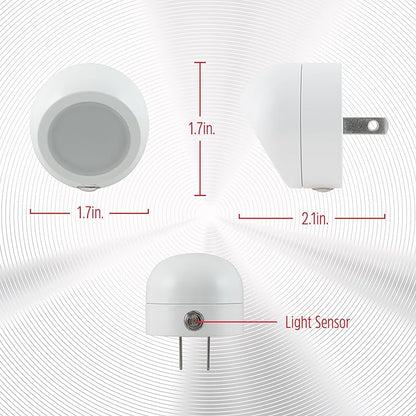 Energizer LED Rotating Night Lights Plug Into Wall Dusk to Dawn Sensor Home Decor Apartment Essentials Ambient Lighting Nightlight 40293 2 Pack