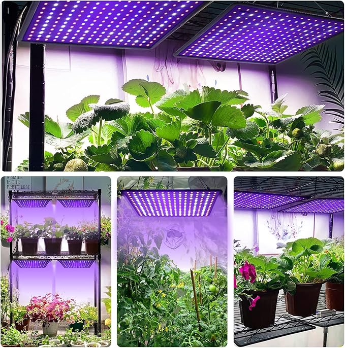600W Full Spectrum LED Grow Light for Indoor Plants-UV Grow Lamp, Seed Starting Seedlings Vegetable Pepper Hanging Growing Lamps