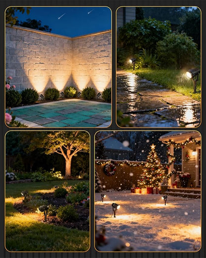 6W 700LM Low Voltage Landscape Lighting, 12V AC/DC 3000K Warm White LED Low Voltage Landscape Lights, IP65 Waterproof Outdoor Spotlights with Connectors for Garden Tree Yard 14Pack W01SLP1406