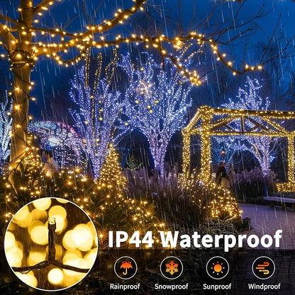 66FT 200 LED Connectable Christmas Tree Lights, End-to-End Plug 8 Modes Indoor Lights with Timer, Outdoor Indoor Fairy Lights Christmas Tree, Patio, Garden, Party, Wedding, Holiday (Warm White)