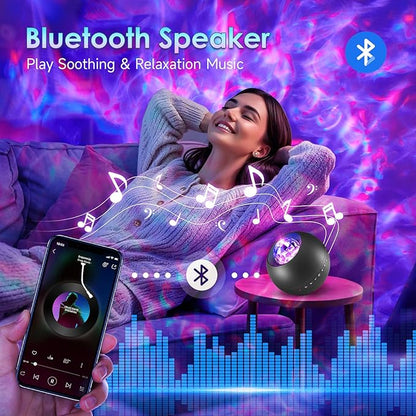 One Fire Galaxy Projector, Vibrant Galaxy Light Projector, White Noise & Bluetooth Room Lights for Bedroom,Remote Timer Kids Night Light,Cute Room Decor for Teen Girl Valentine's Day Gifts