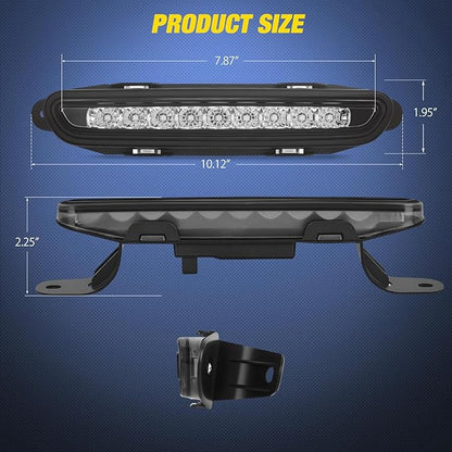 Nilight Third Brake Light Tail High Mount 3rd Stop Lights Smoked Lens Compatible with Dodge Charger 2006 2007 2008 2009 2010 Car Rear Center Cab Lamp
