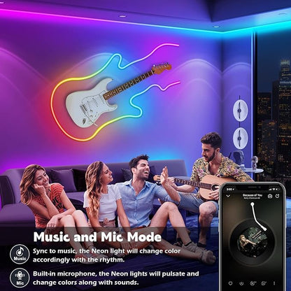 AILBTON 20Ft Neon Rope Lights,Flexible Led Rope Lights Control with App/Remote,Multiple Modes RopeLights,IP65 Outdoor RGB Led Neon Lights NonWater Resistant,Music Sync Gaming Led NeonLight Strip