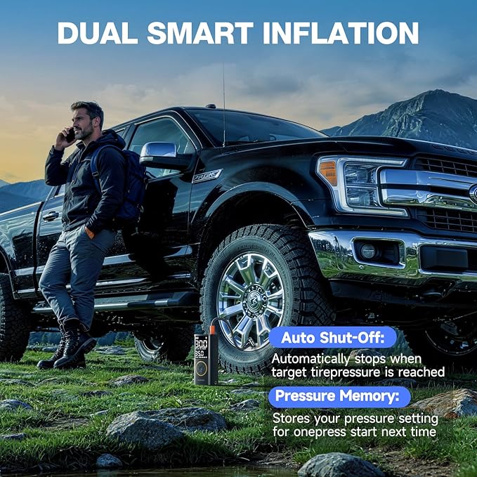 OlarHike Tire Inflator Portable Air Compressor,Electric Pump with LED Light & Digital Pressure Gauge