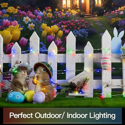suddus 33ft 100 LED Outdoor String Lights, Multi Color Fairy Lights Battery Operated with Remote, Led Twinkle Lights for Bedroom, Backyard, Wedding, Tree, Mason Jar, Wall, Centerpiece, Christmas