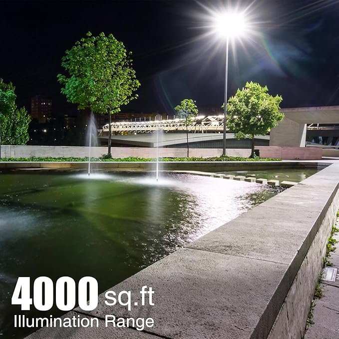 400W LED Flood Light Outdoor, 40000LM 6000K Daylight White 110-265V, 2400W Equivalent Super Bright FloodLight, IP66 Waterproof Commercial Lighting for Sports Fields, Counts, Arena, Stadium