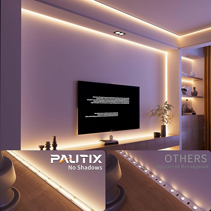 PAUTIX Warm White LED Strip Light 24V LED led Light Strip with Remote,3000K Super Bright 16.4ft/5m cob led Strip Light Dimmable Timer for Bedroom,Kitchen,Mirror,Cabinet,Shelf