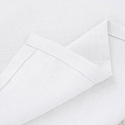 BGment Pure White Curtains 45 Inch Length 2 Panels Set for Bedroom, Grommet Thick Linen Look Burlap Textured Light Filtering Privacy Window Drapes for Farmhouse Living Room, 42 x 45 Inch