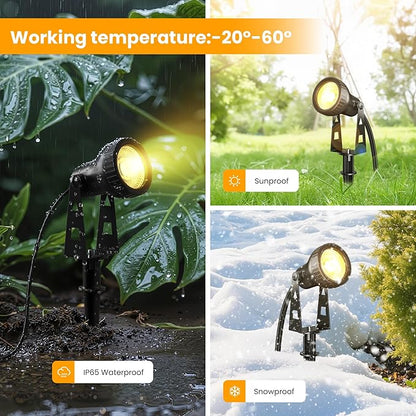 Zuske Outdoor Landscape Lighting, 8-Pack Low Voltage LED Spot Lights with Transformer, Waterproof IP65 Outdoor Landscape Lights for Garden, Yard, Backyard, Lawn, Trees, House, Flags – Warm White