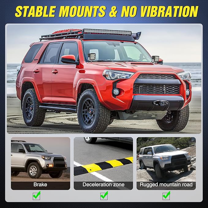 Nilight Ditch Light Brackets Hood Hinges Mount Bracket Kit for Auxiliary Offroad LED Pods Work Lighting Compatible with Toyota 4Runner 2009-2023 Tundra 2007-2021