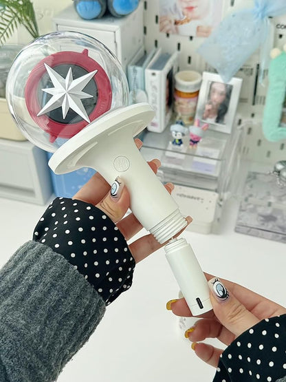 Mandu Deco Rechargeable Kpop Lightstick Battery for K-pop Concerts, Protective Cap with Keychain, Lasts 4 to 6 Hours, White