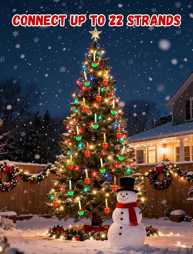 Oviejo Bubble Lights for Christmas Tree,8FT Christmas String Lights with 8 Bubble Lights(1 Spare),C7/E12 Base LED Bubble String Lights for Holiday/Yard/Garden/Patio Decor
